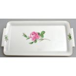 Tablett, Meissen, rote Rose/ serving plate