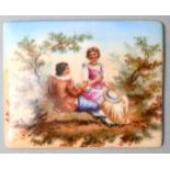 Porzellanplakette, Watteaumalerei / porcelain plaque