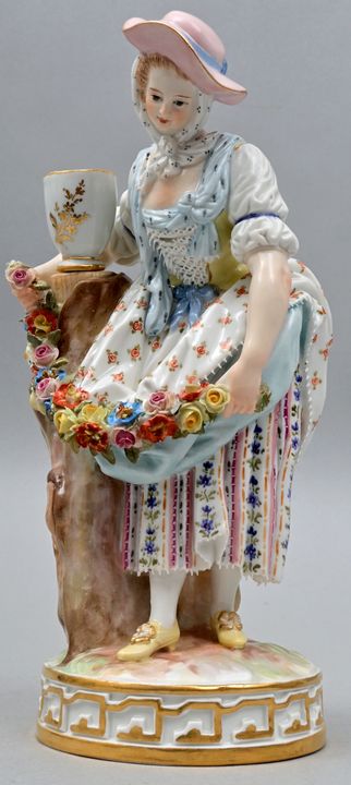 Porzellanfigur Gärtnerin/ gardener Meissen