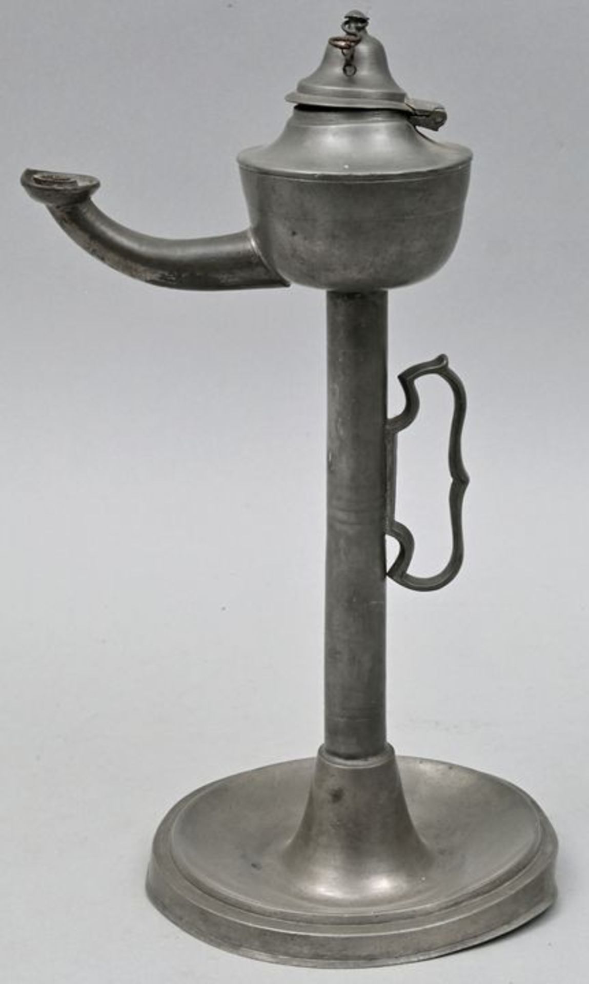 Öllampe/ pewter oil lamp