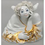 Figur Engel, Meissen, aufgestützt/ porcelain angel