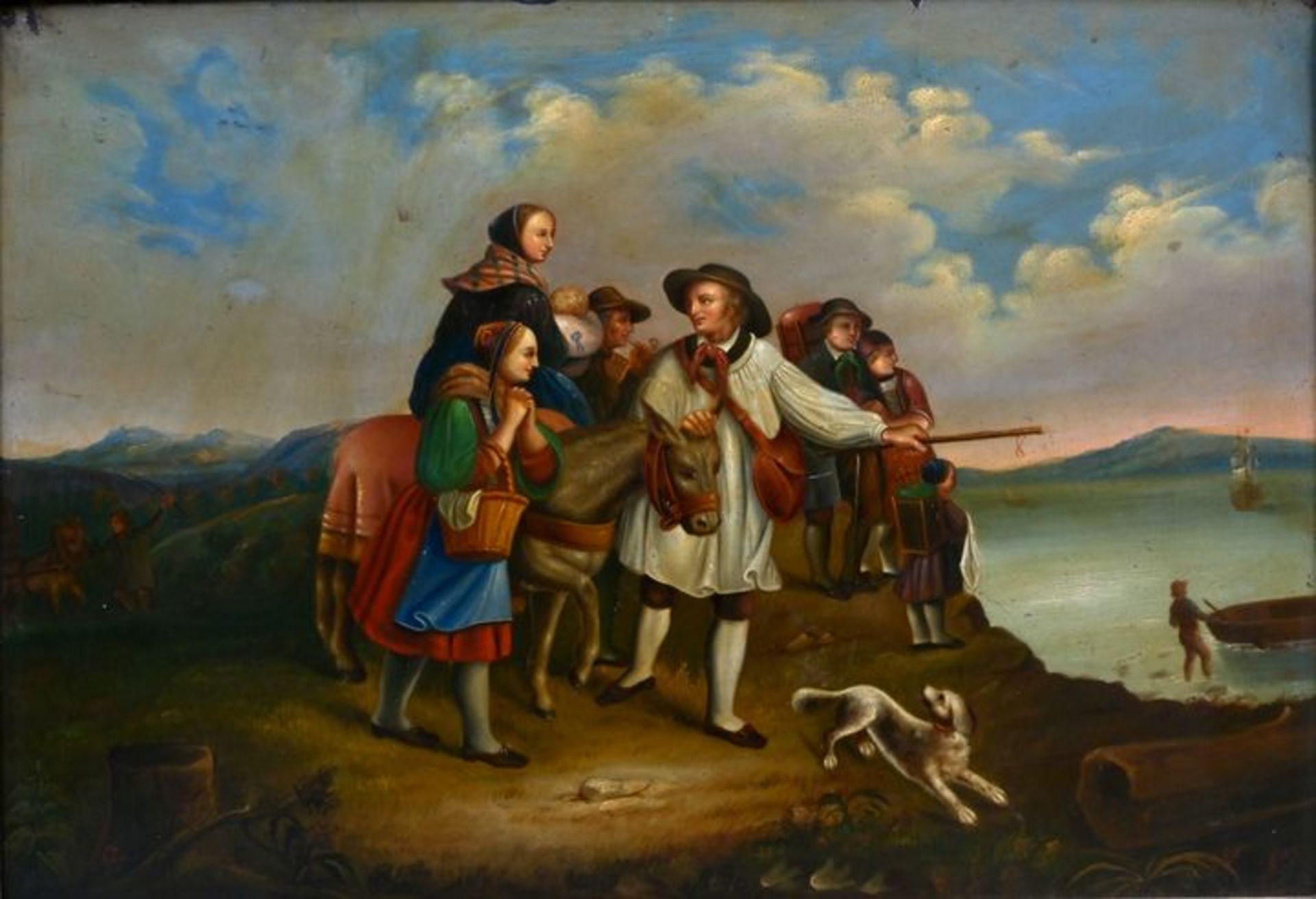 Spätromantiker, Auswanderfamilie / romantic painter, emigrant familiy, painting