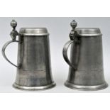 Zwei Zinnkrüge/ pewter tankards