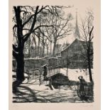 ''Wilsdruff im März'', sig. Felix Funck / Funck, lithograph