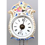 Wanduhr mit Porzellanschild / Wall clock with porcelain shield