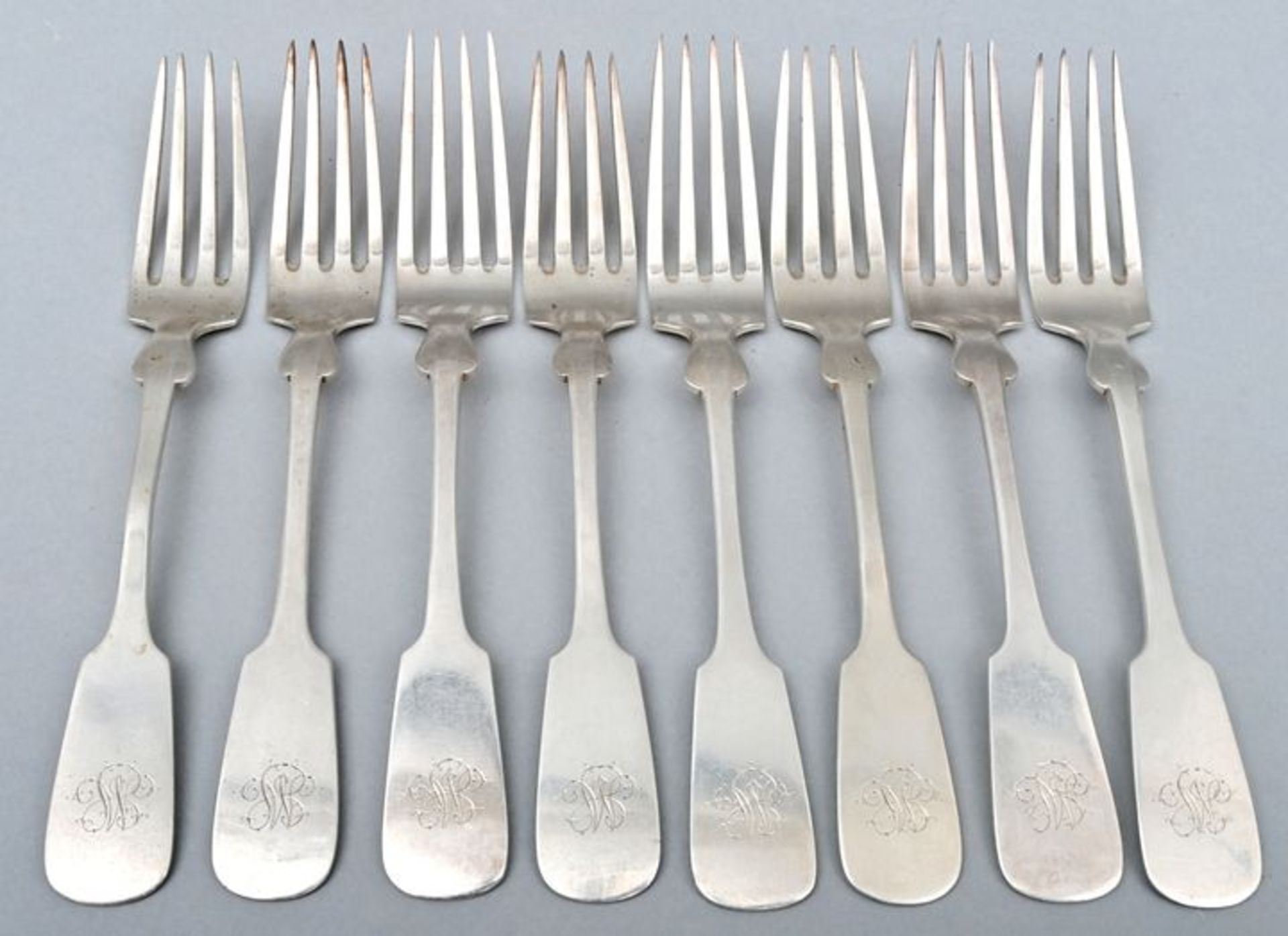 Acht Gabeln, Silber / Forks, silver