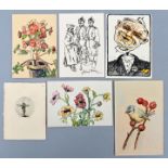 Konvolut: Sechs Blatt Kleingrafik / set of six small graphics