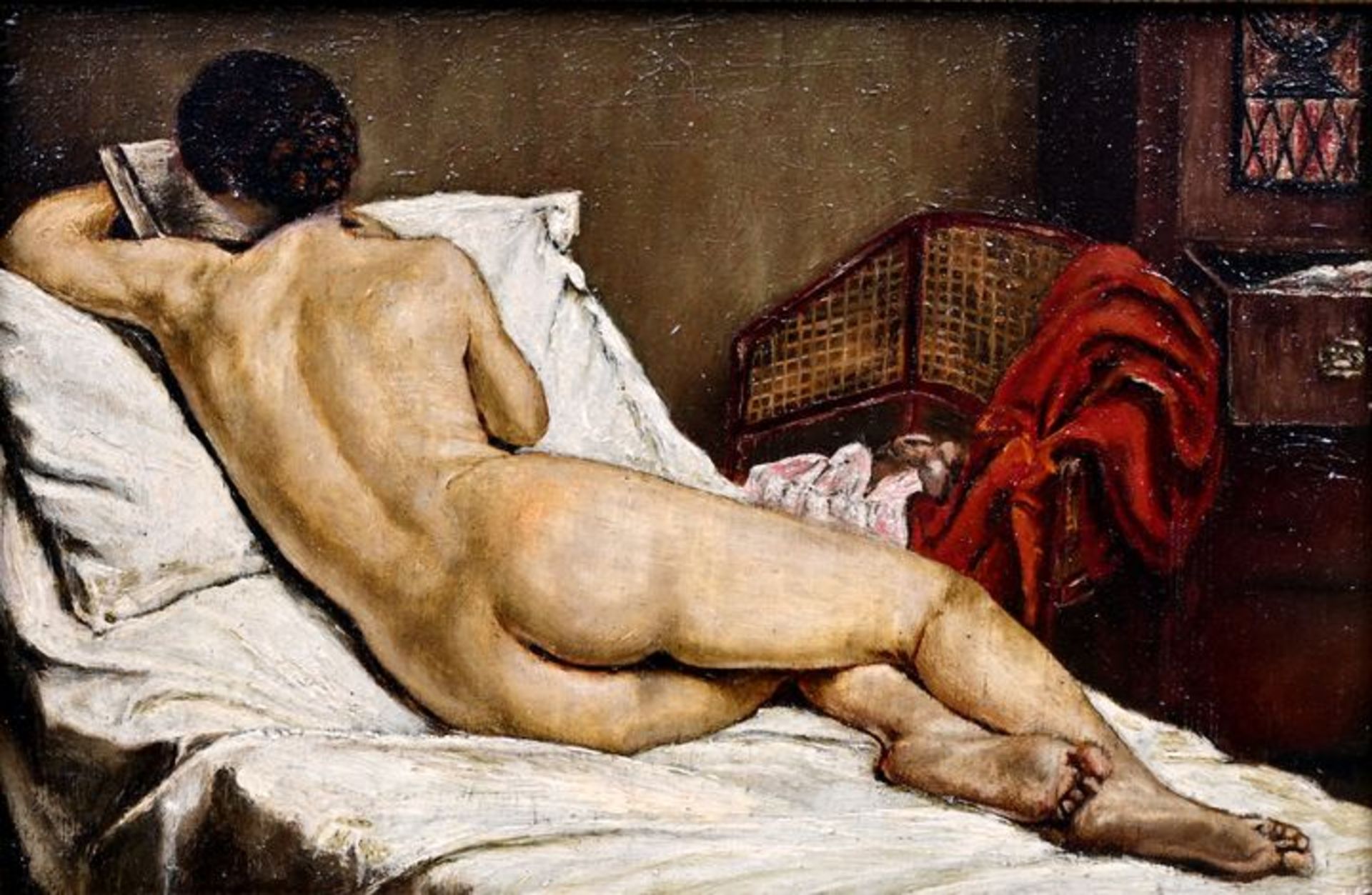 unbek. Gemälde ''Liegender Akt'' / unknown, female nude