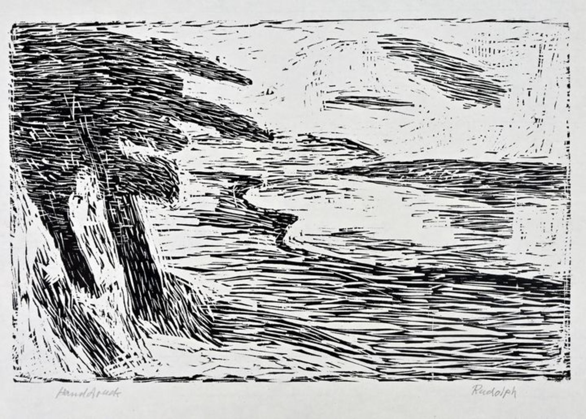 W. Rudolph ''Ostsee'' / Rudolph, woodcut