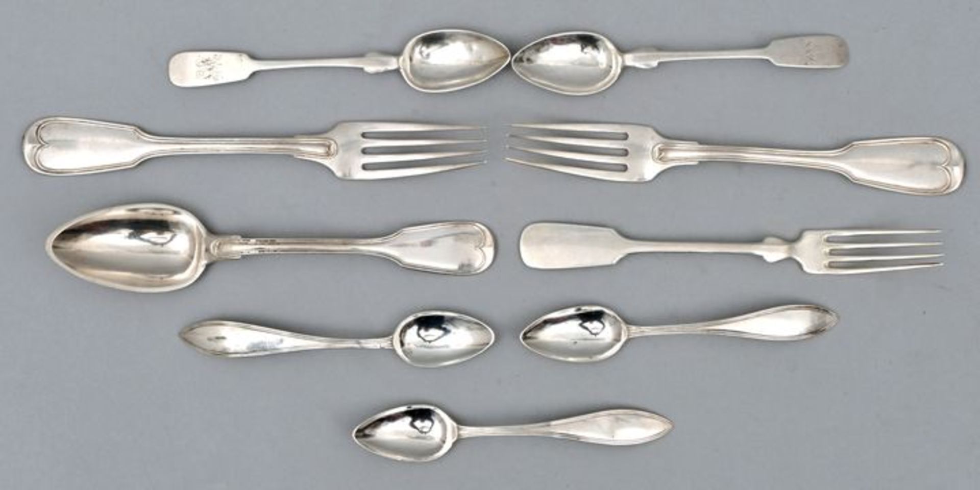 Konvolut von neun Teilen Silber / Set of nine silver pieces