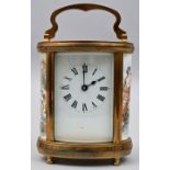 Reiseuhr, bemalt mit galanter Szene/ carriage clock