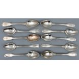 Zehn Kaffelöffel, Silber / Ten spoons