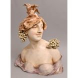 Damenbüste/ art nouveau ceramic bust