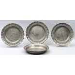 Vier Teller/ pewter plates