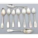 Neun Kaffeelöffel, Silber / Silver coffee spoons