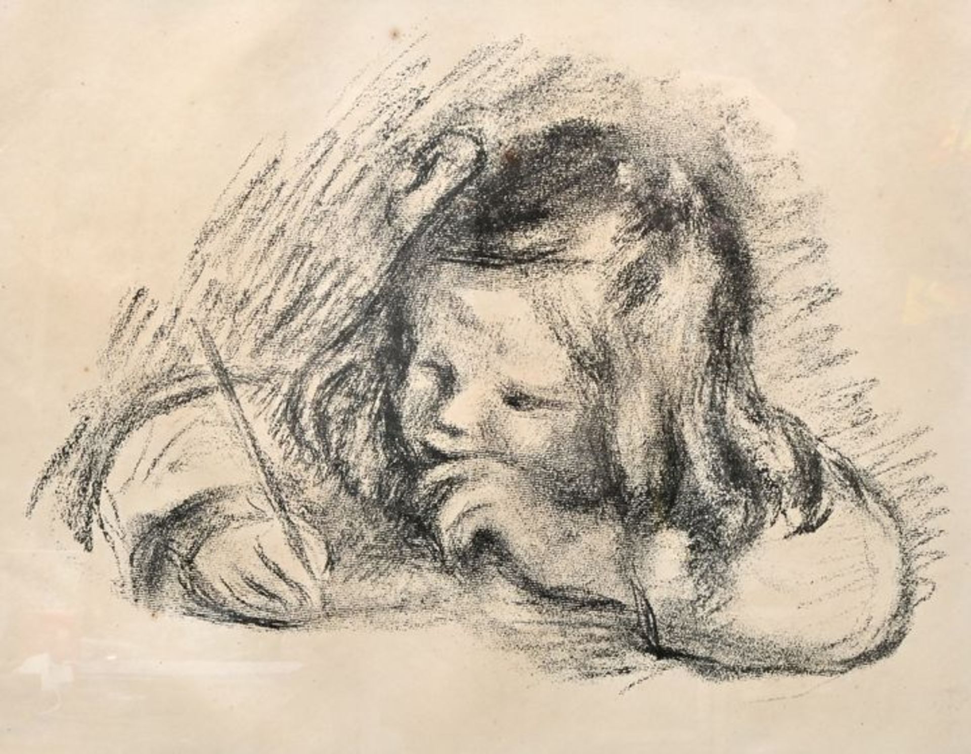 Kinderbildnis eines Mädchens, Lithographie / portrait of a girl, lithograph