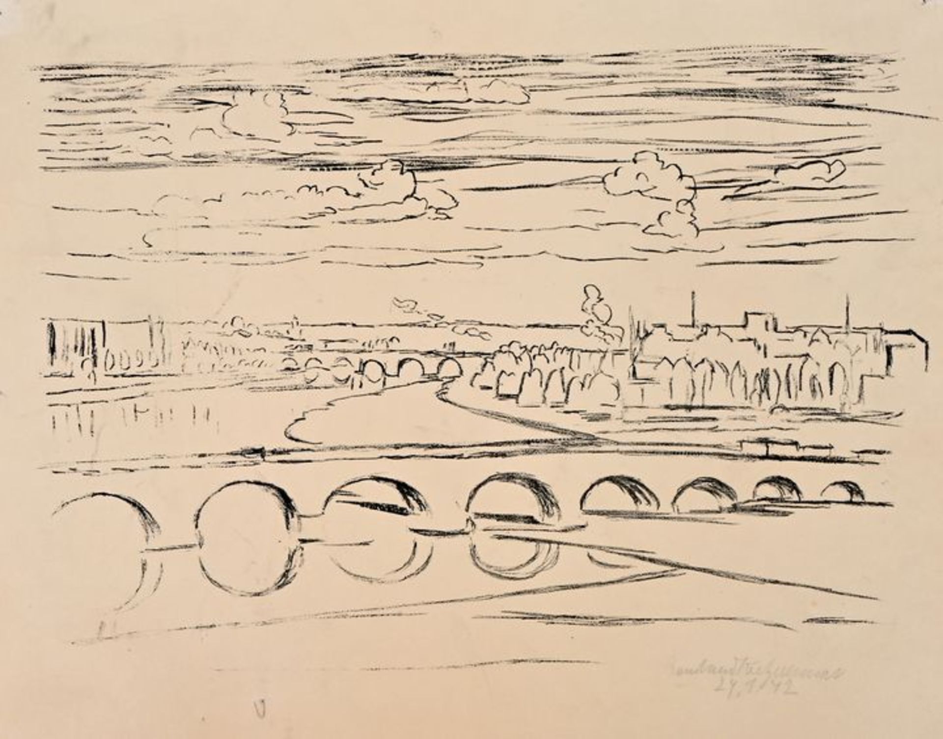 Kretzschmar, Bernhard Litho ''Brücke'' / Kretzschmar, Lithograph