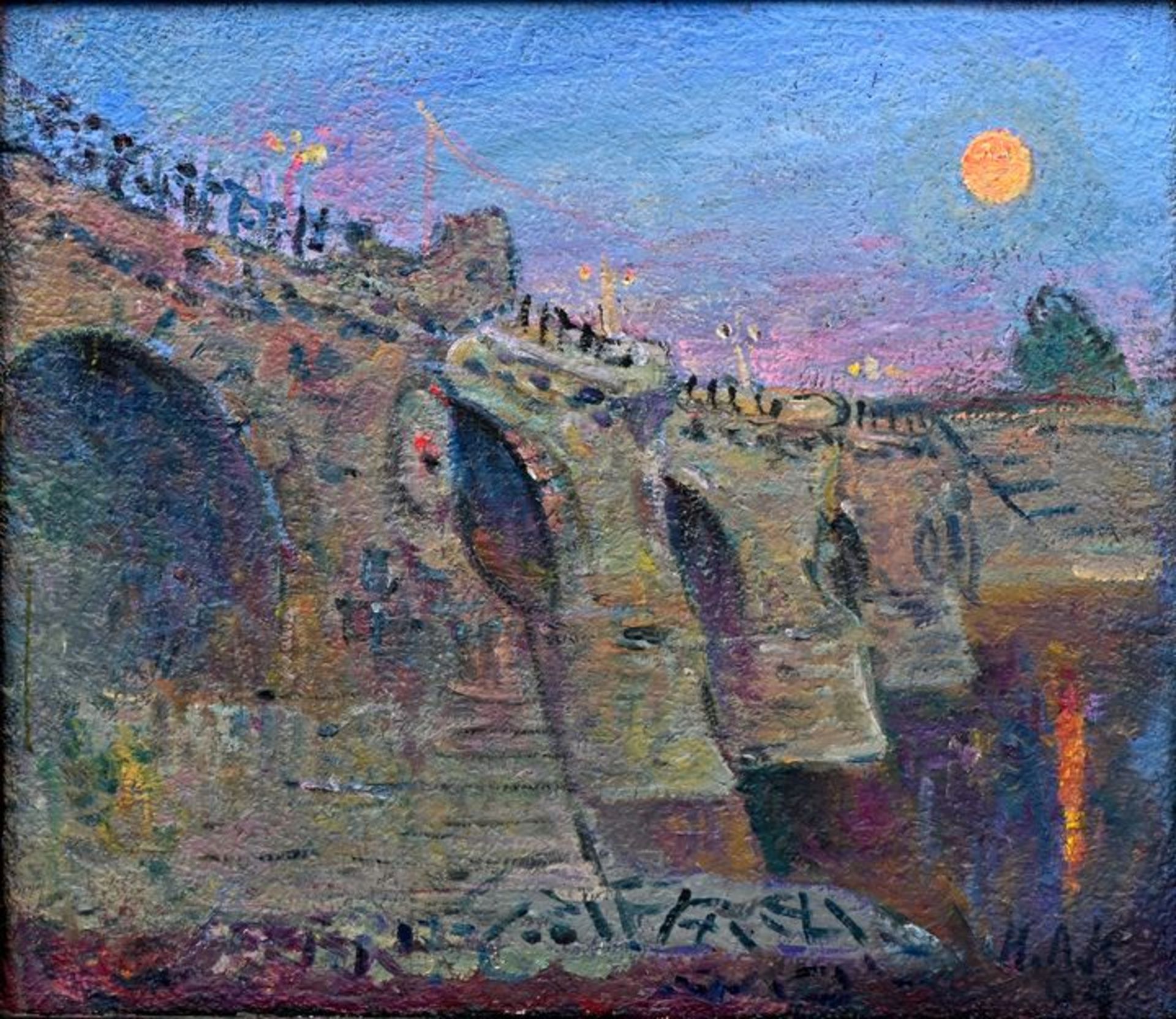 Adler-Kraft, Hannelore Gemälde ''Augustusbrücke'' / Adler-Kraft, painting of Dresden