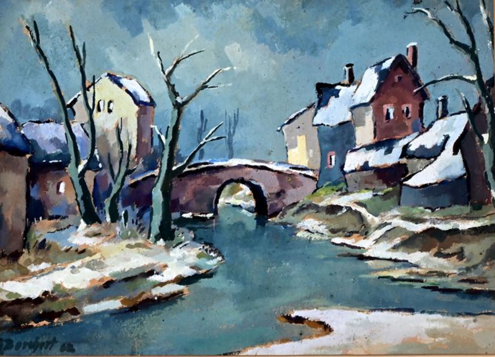 Borchert  ''Dorf im Winter'' / Bochert, village in winter