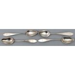 Vier Kaffeelöffel, Silber / Four spoons