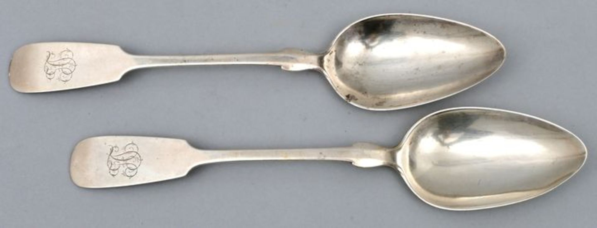 Zwei Gemüselöffel, Silber / Two spoons