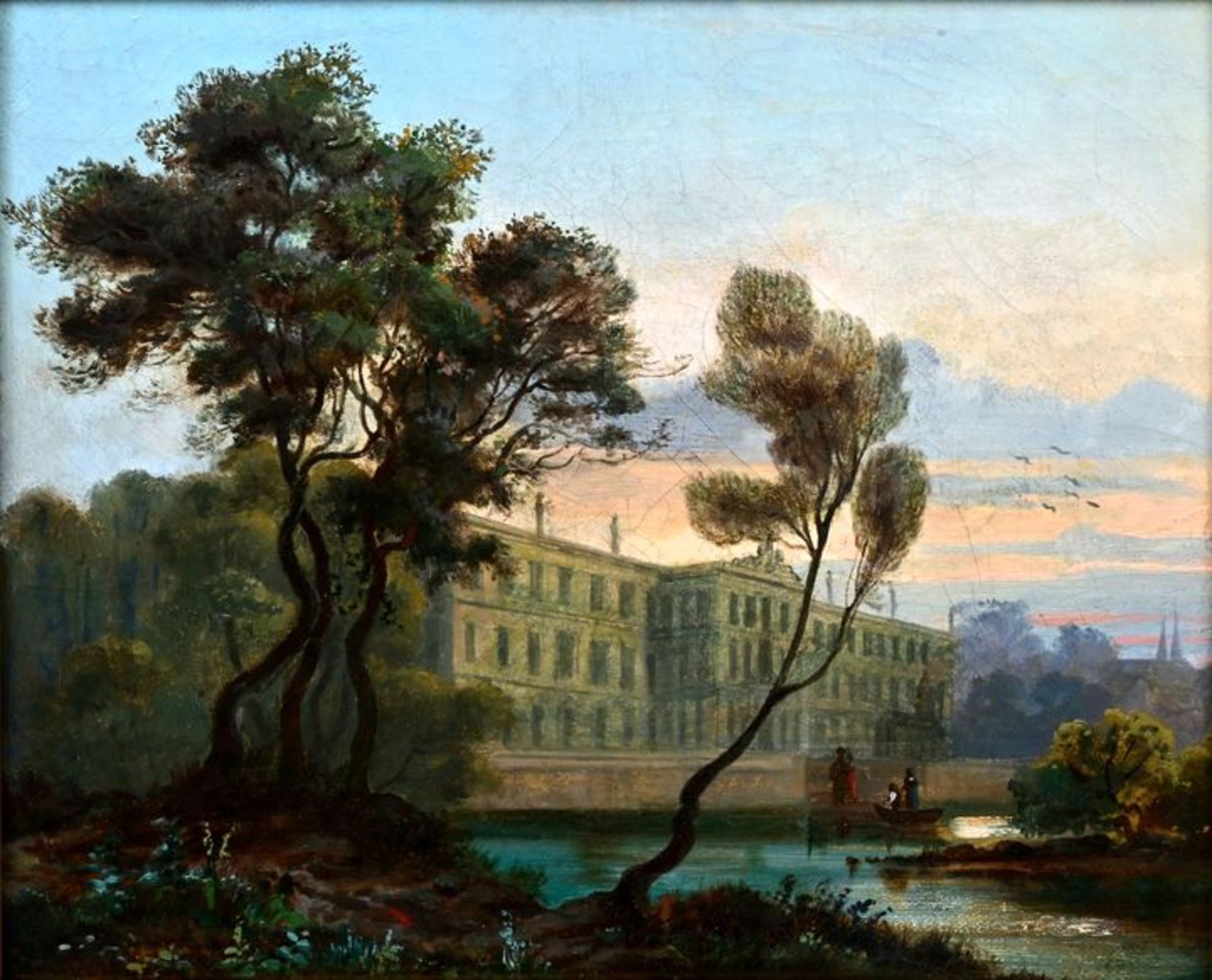 Berliner Maler, Gemälde, bez. Carl Blechen / Blechen, Carl, landscape with castle
