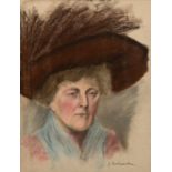 Wollanke Kohle / Pastel of an elderly woman