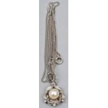Halskette mit Perlenanhänger, WG / necklace with pearl