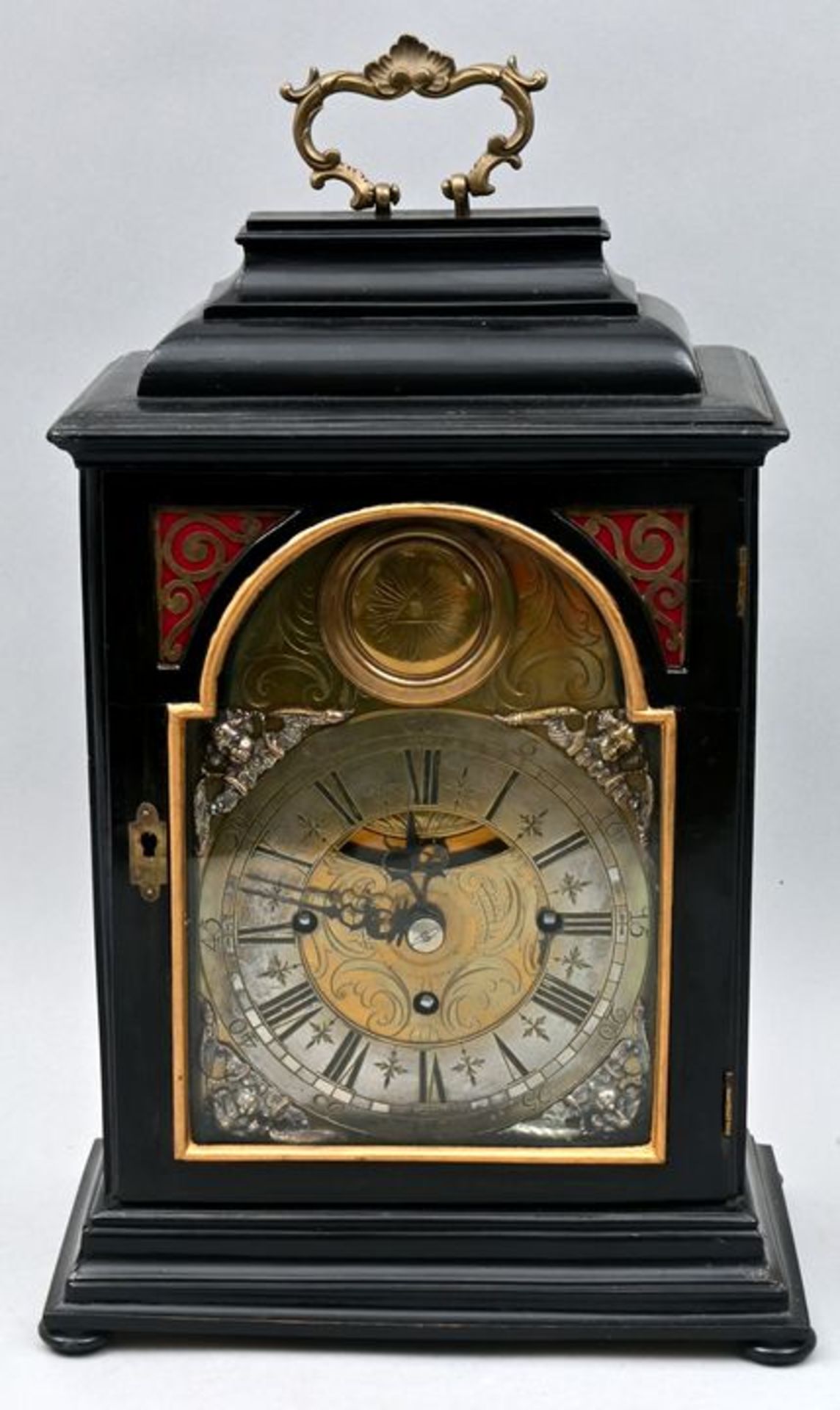 906 Stockuhr, Holz, Freimaurer/ bracket clock