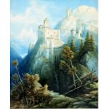 Biermann, Karl Eduard Aquarell ''Alpenburg'' / Water colour of Trossburg