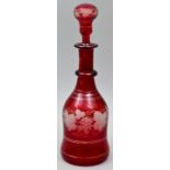 Karaffe roter Überfang / carafe