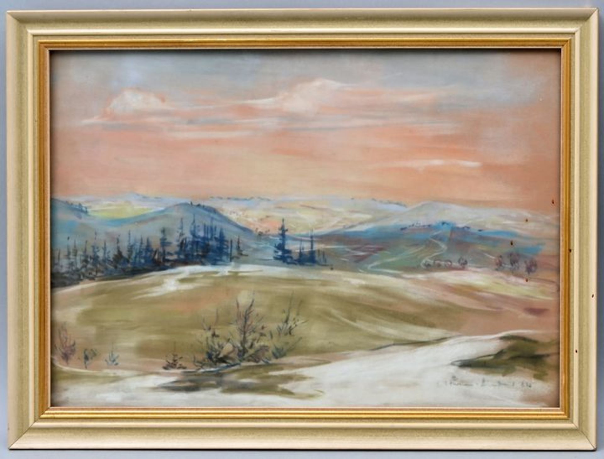 Pastell, Erzg. Sturm-Lindner / Pastel, mountains - Image 4 of 5