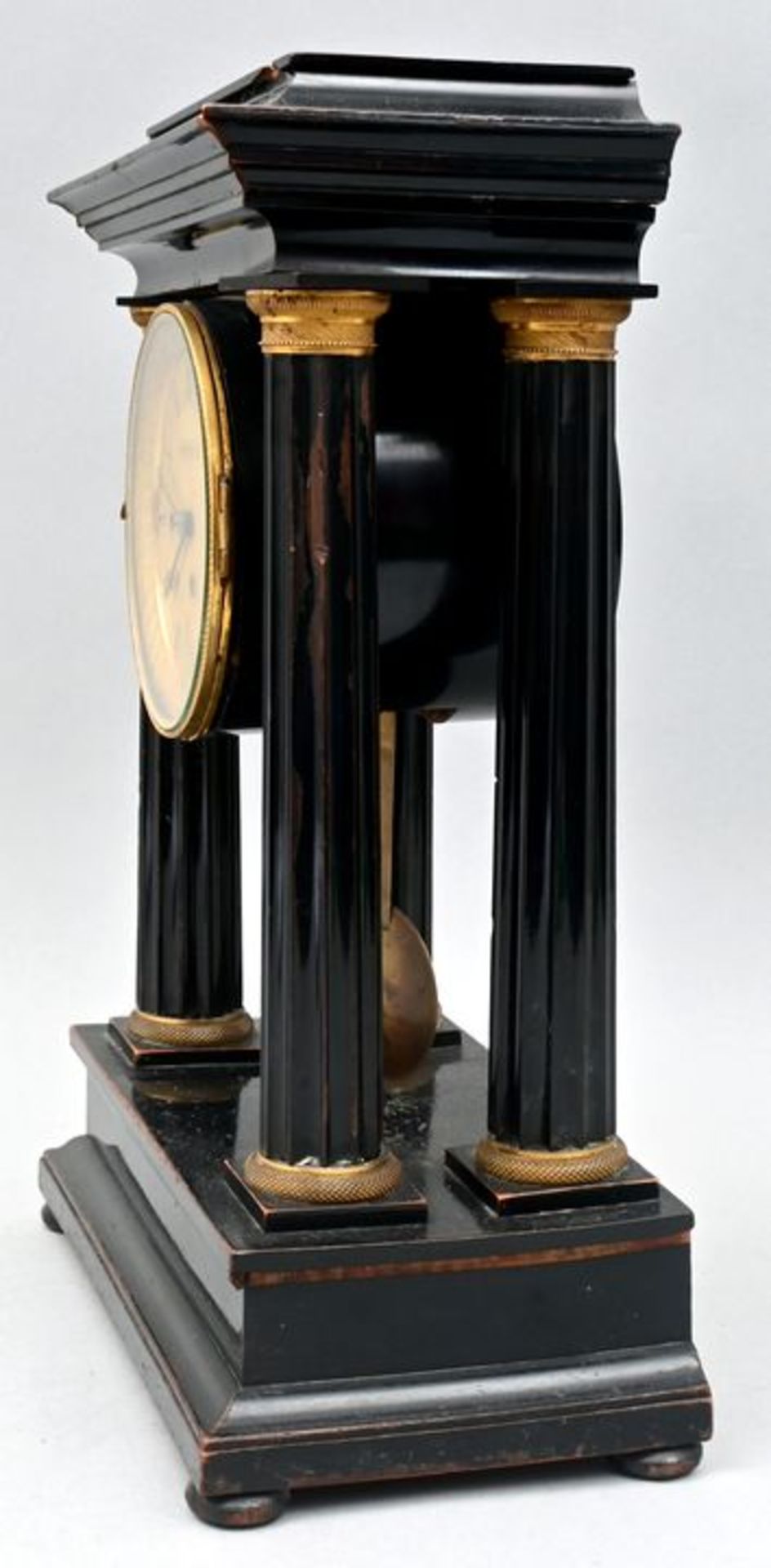 412 Stockuhr, Holz mit Säulen/ bracket clock - Bild 3 aus 10