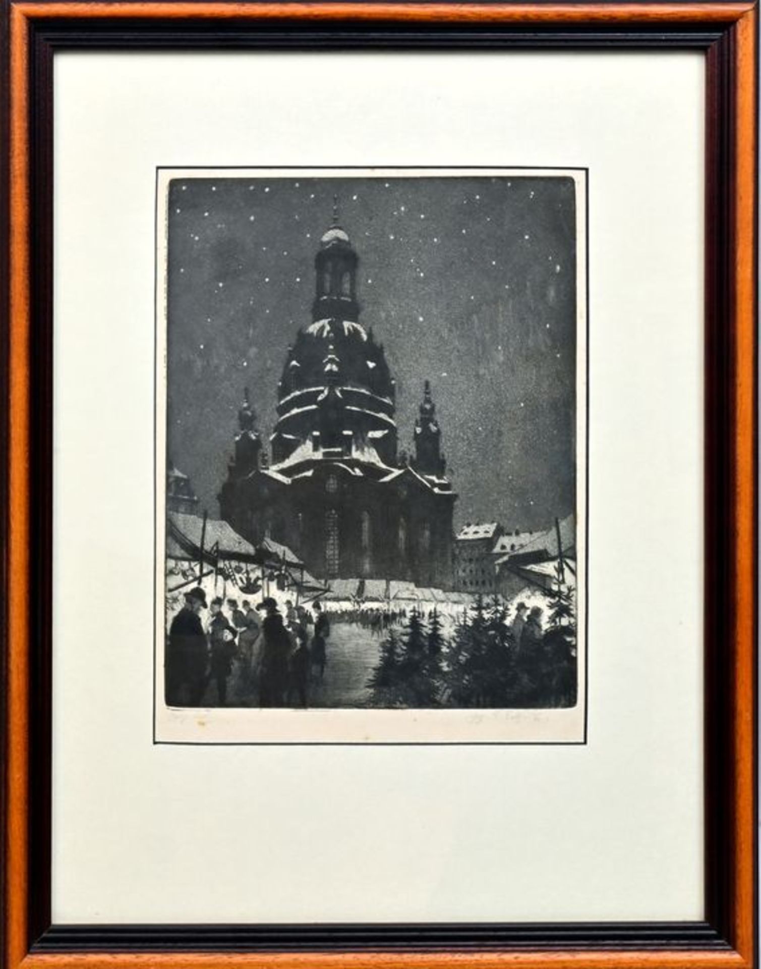 Erler, Georg, Aquatintaradierung Frauenkirche Dresden, RA / Etching - Bild 3 aus 3