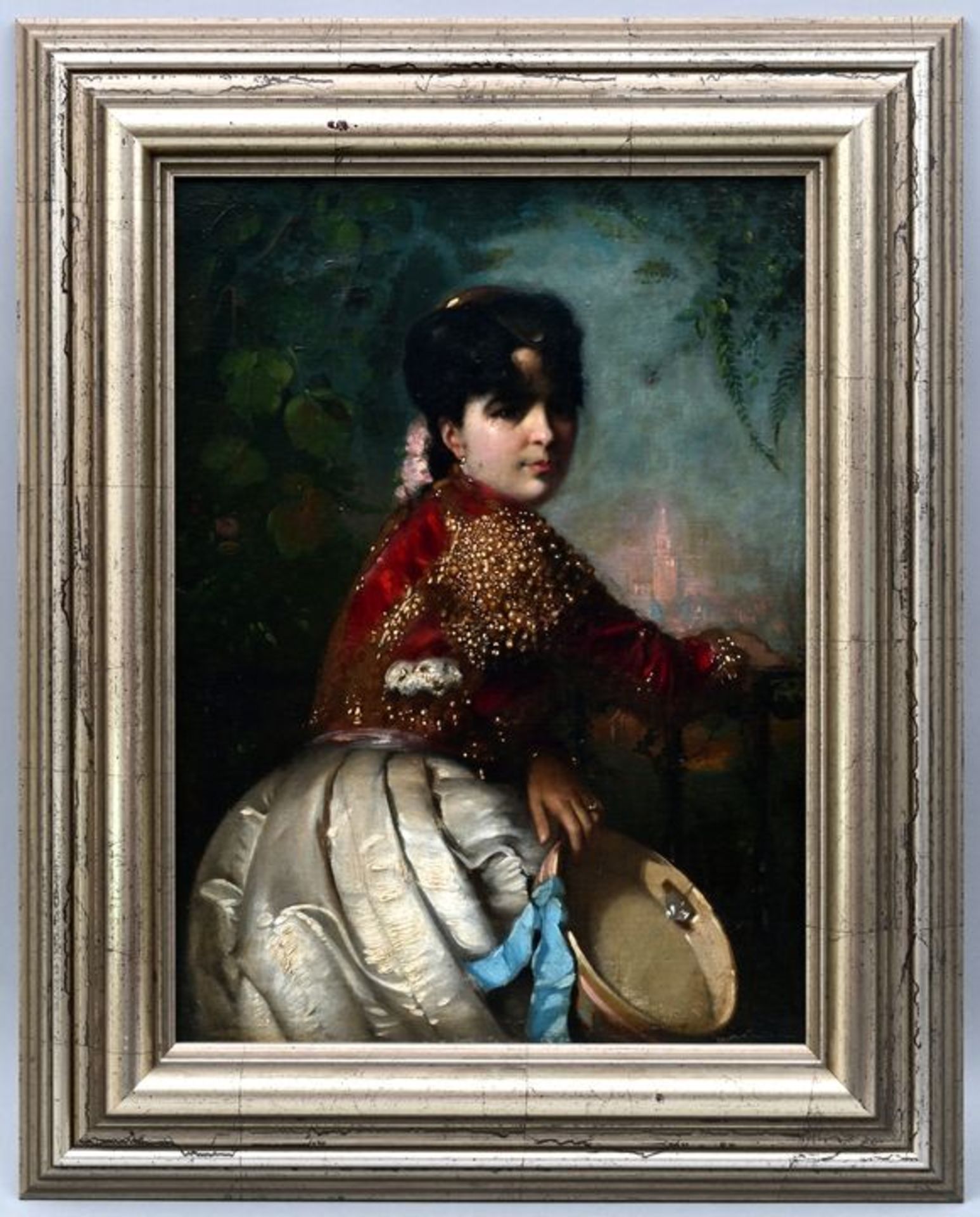 Benjumea Rafael Porträtgemälde einer jungen Dame / Portrait painting - Image 2 of 5