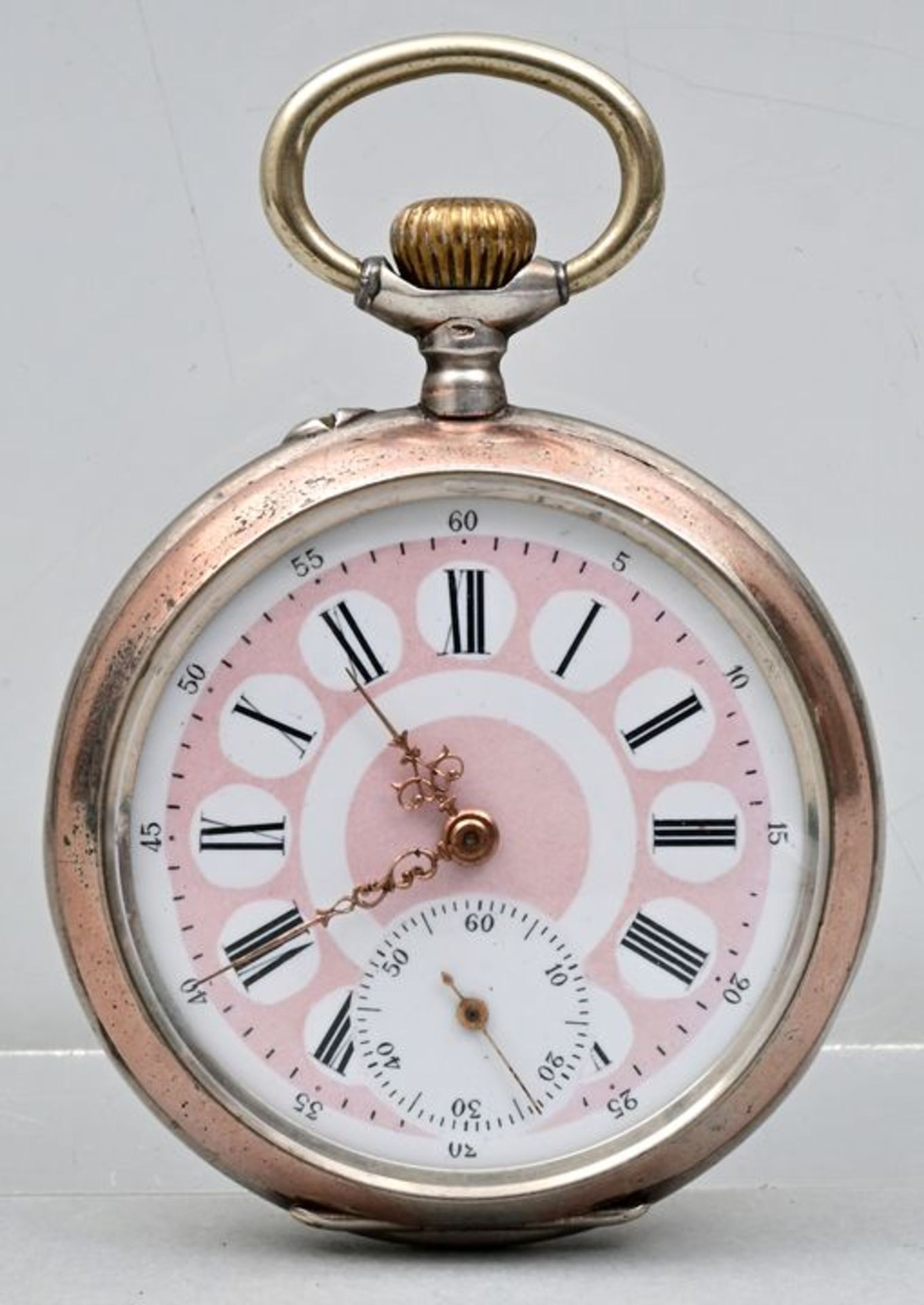 Taschenuhr mit Ständer und Glasdom / Pocket watch with stand and glass dome