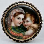 Brosche mit Porzellanbild / brooch with porcelain miniature