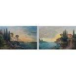 Toretti Paar Gemälde, wohl Karl Kaufmann / landscape paintings