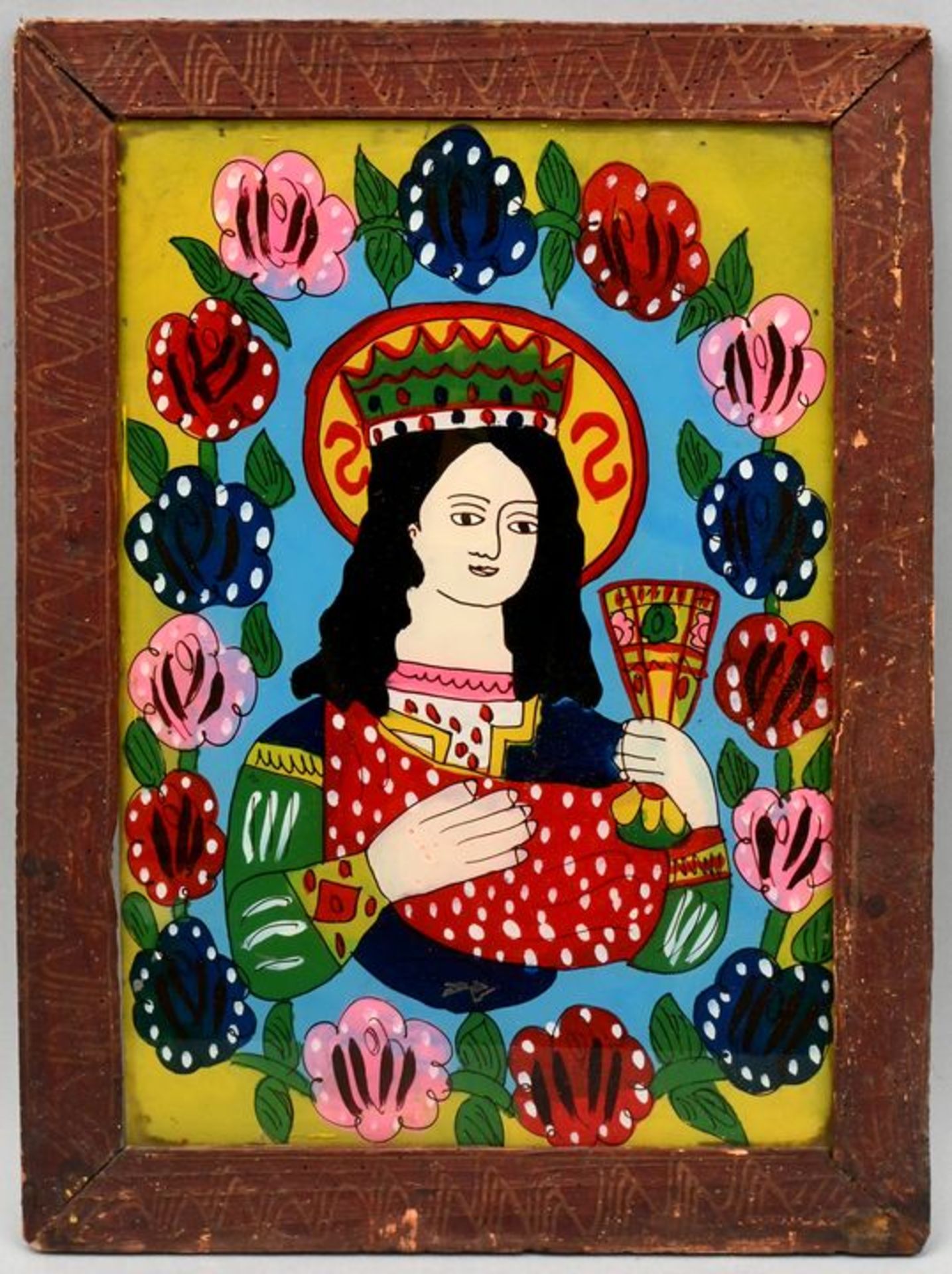 Hinterglasbild / folk art glass painting - Image 4 of 5