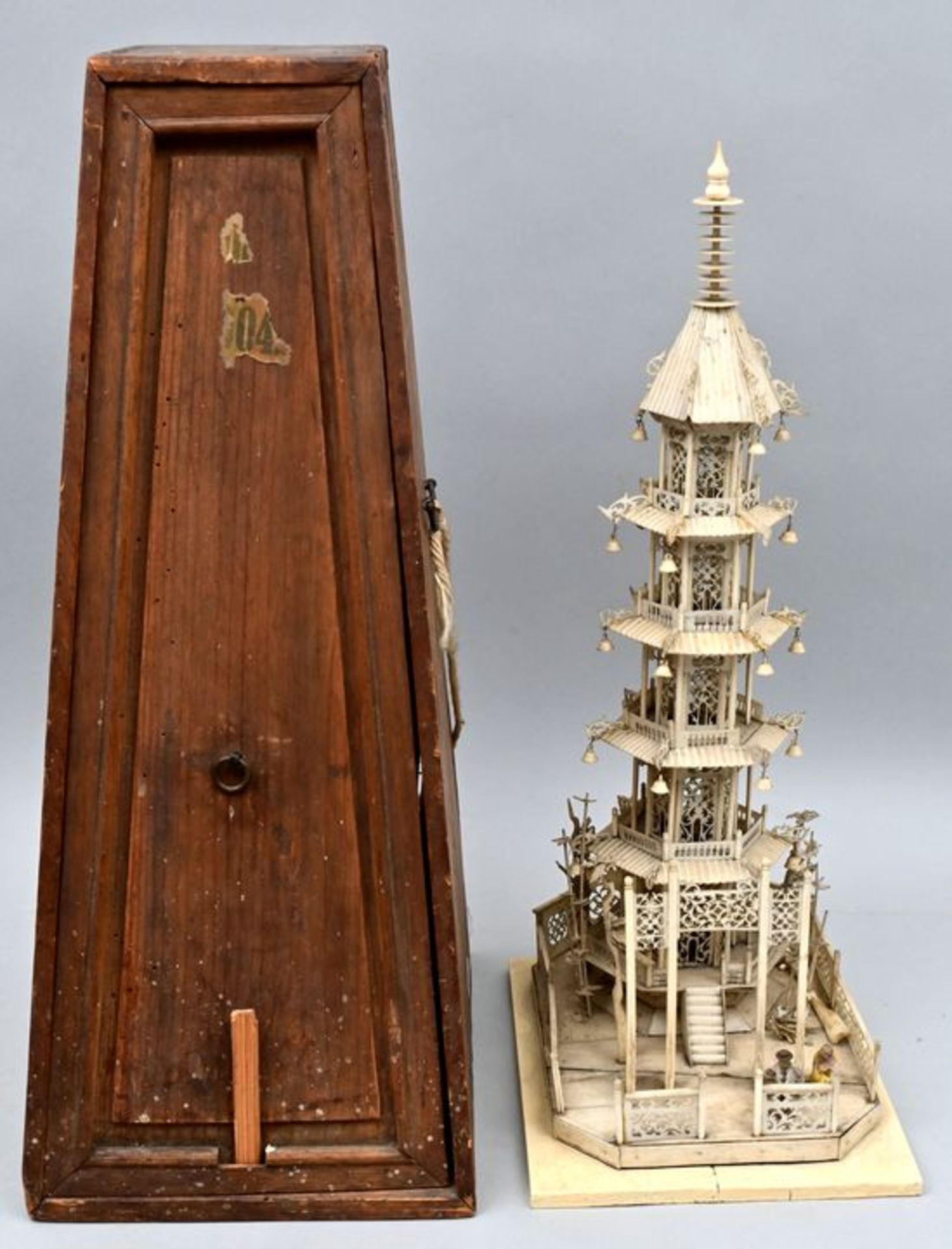 Gr. Pagode, China um 1900 / Ivory pagoda - Bild 2 aus 3