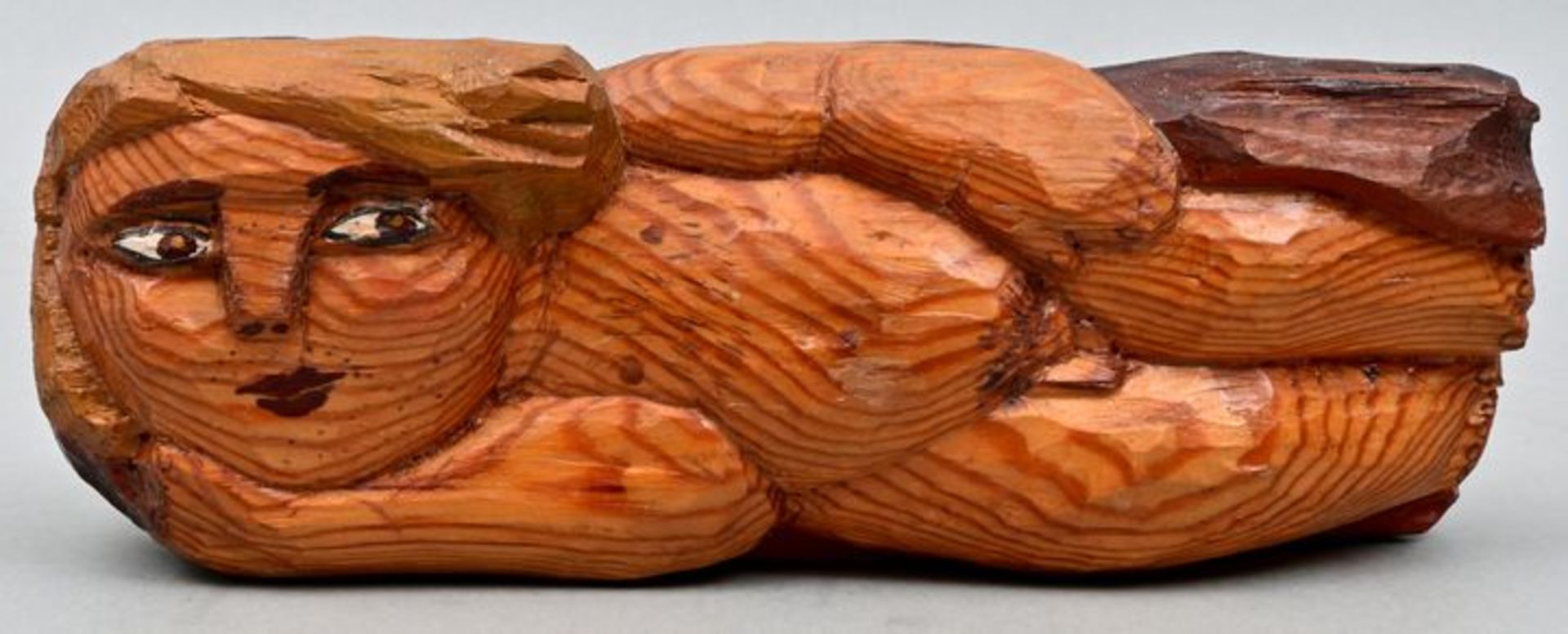 Bräunling, Liegende, Holz / small wooden figure, nude