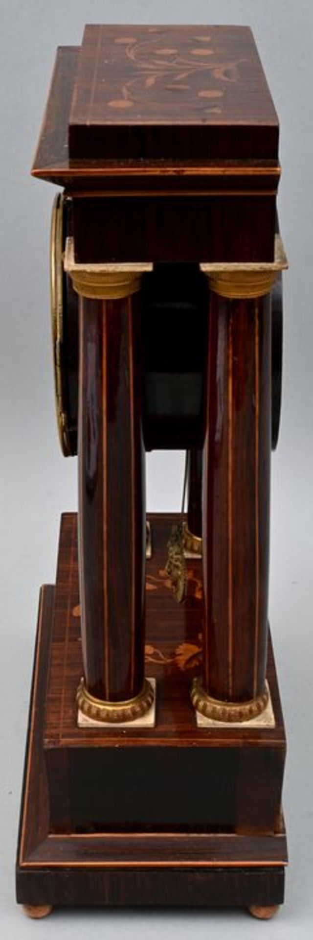 951 Stutzuhr Franz Liszt, Wien, Holzintarsien/ mantel clock - Image 5 of 7