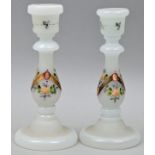 Ein Paar Leuchter / pair of glass candlesticks