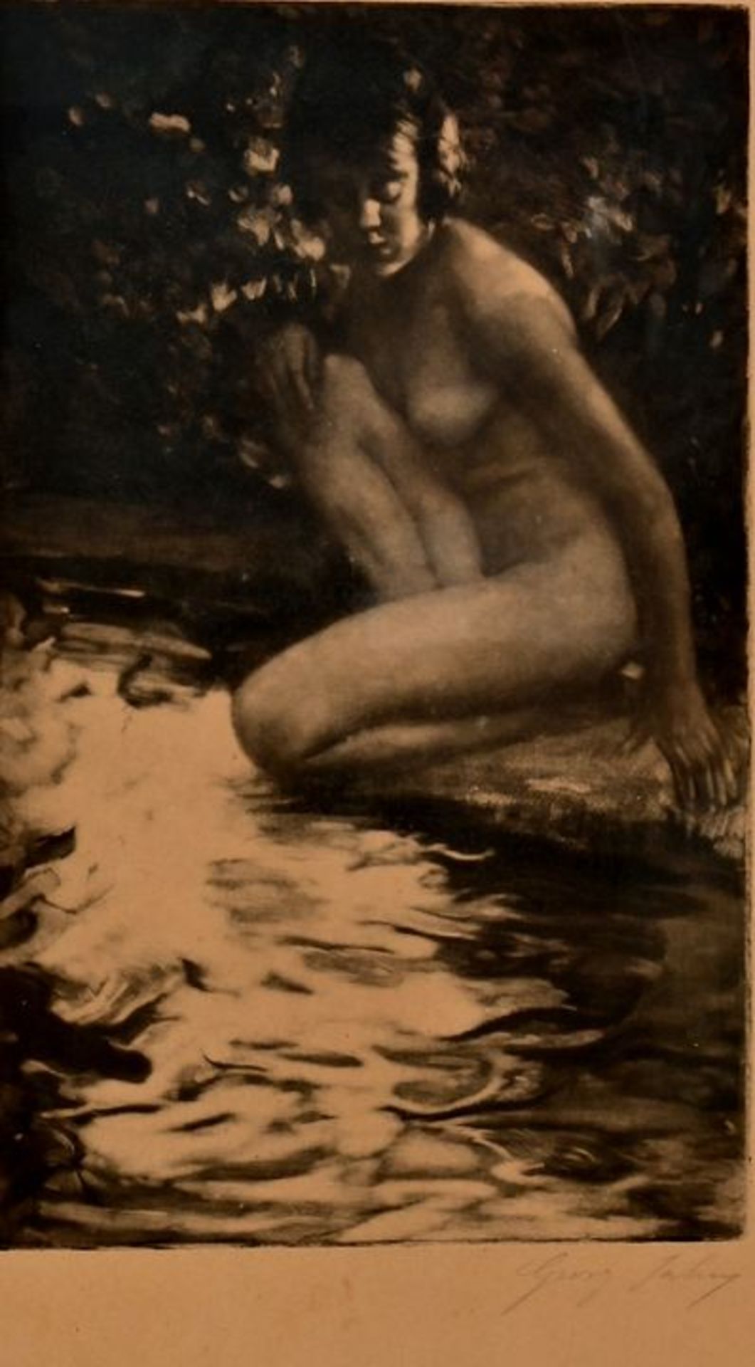 Jahn, Georg, Badende / nude scene, etching