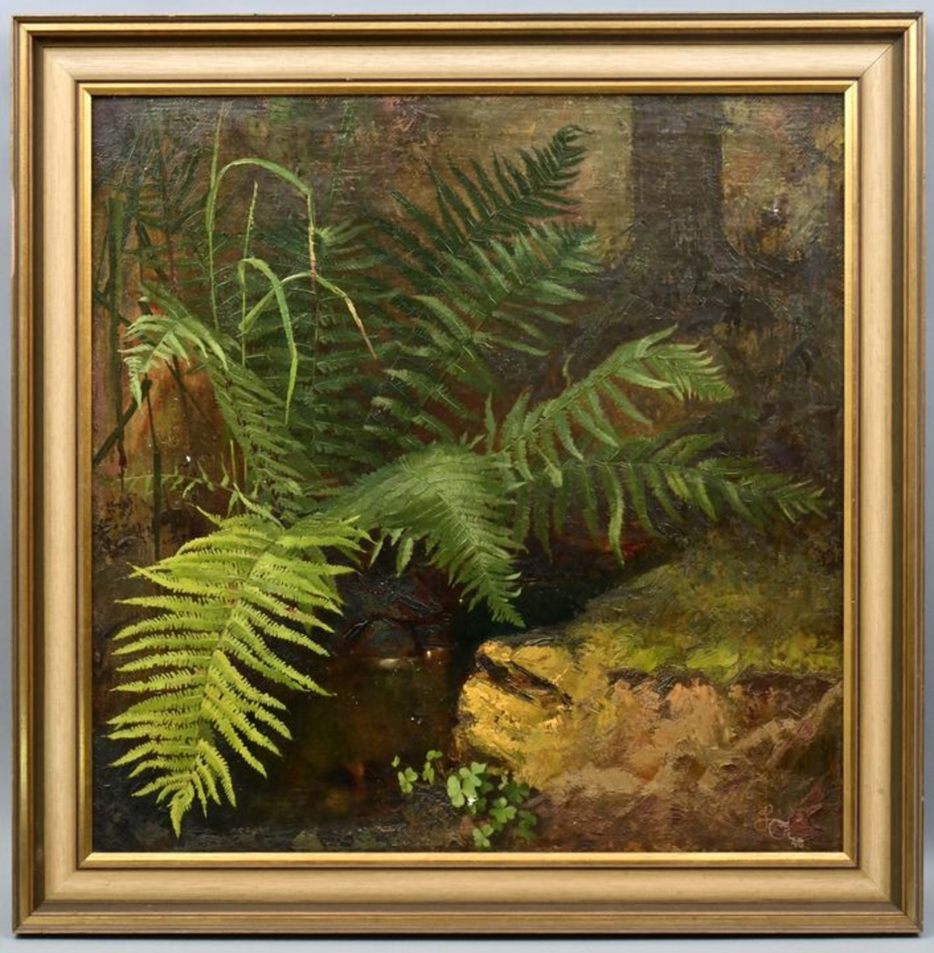 Aschmann, Gemälde / Fern plant at a creek, painting - Bild 4 aus 6