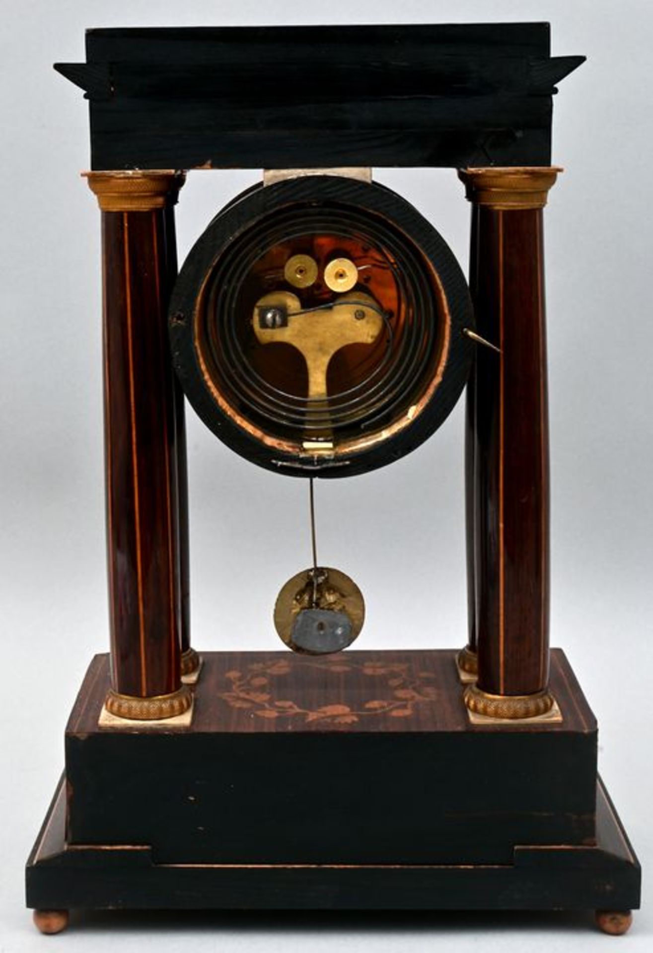 951 Stutzuhr Franz Liszt, Wien, Holzintarsien/ mantel clock - Image 3 of 7