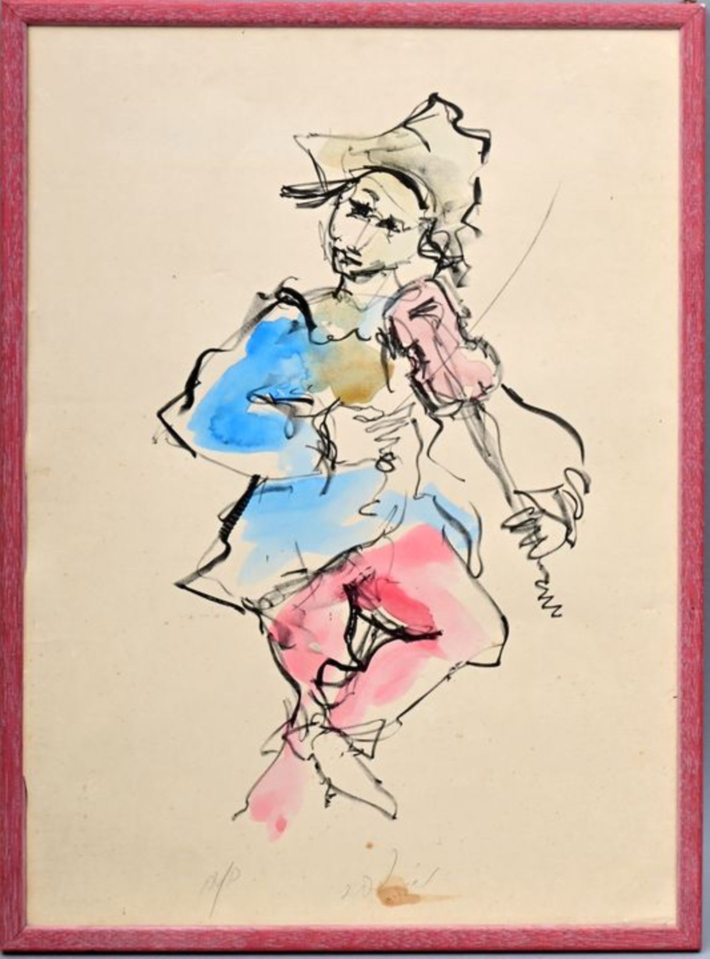 Israelischer Künstler ''Der Fiedler'' / Coloured lithograph - Bild 2 aus 3