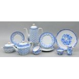 Restservice, 14 Teile, Blumenmalerei / 14 pieces coffee service