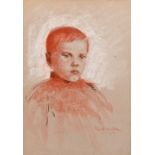 Wollanke Rötelzeichnung / Charcoal drawing of a boy