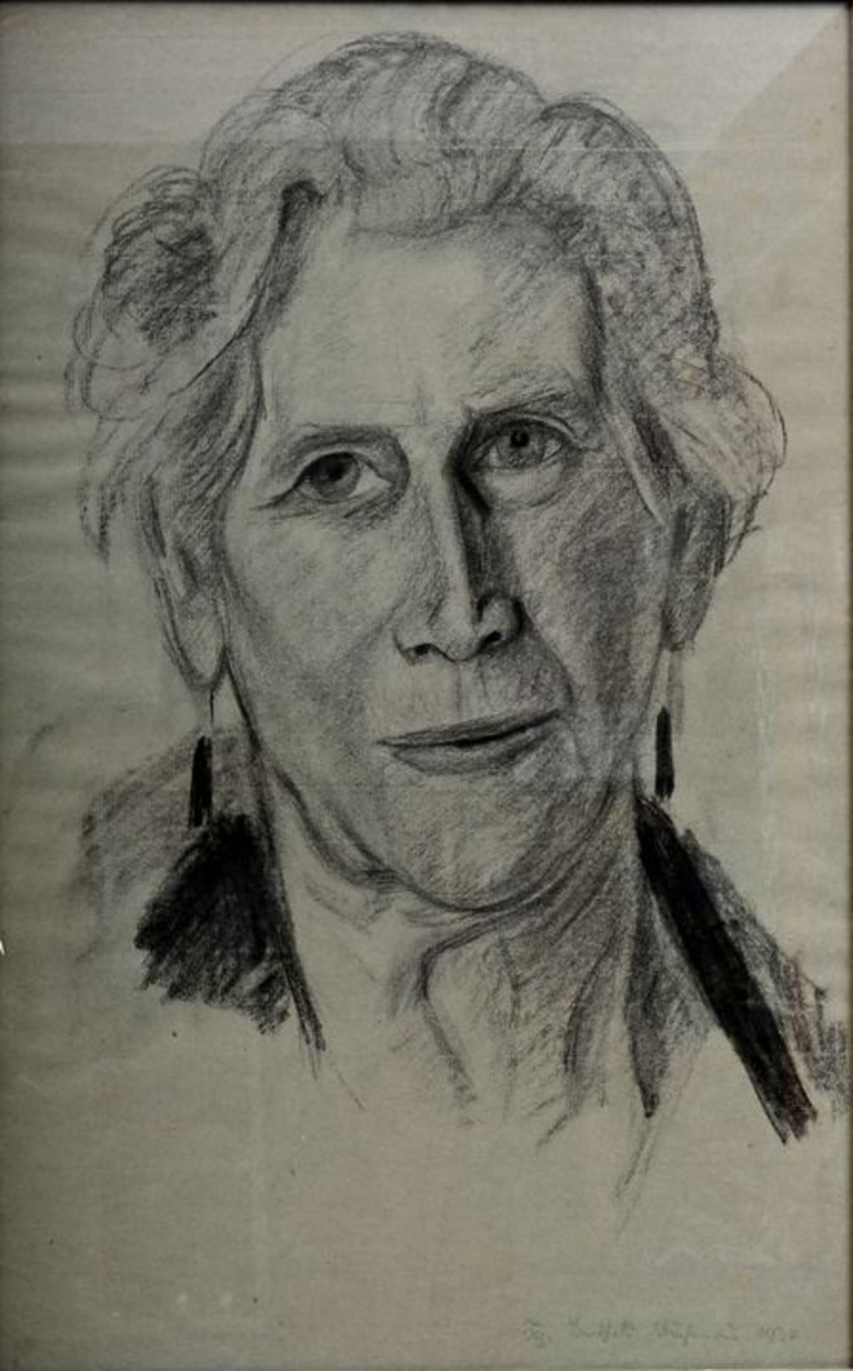 Buchenau Franz Berthold, Damenbildnis Zeichnung ''Damenbildnis'' / portrait of an older lady